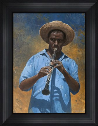Framed Clarinet Player Print