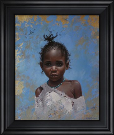 Framed Girl Blue Print