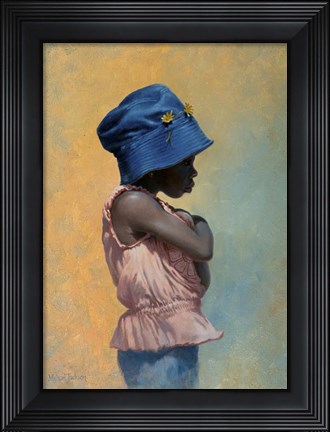 Framed Girl with Hat Print