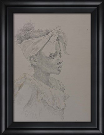 Framed Girl Sketch Print