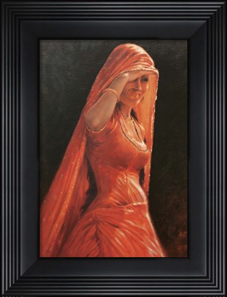 Framed Lady in Red Print