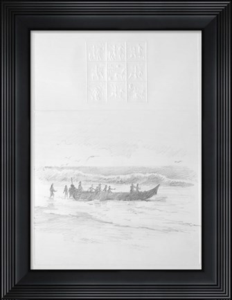 Framed Beach Sketch Print
