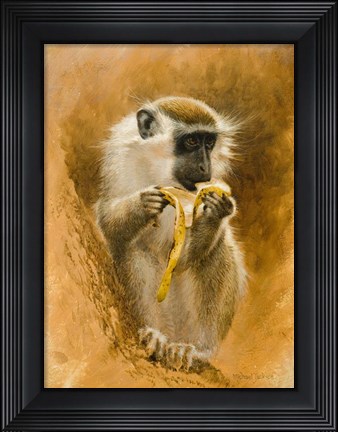 Framed Green Monkey 11 Print