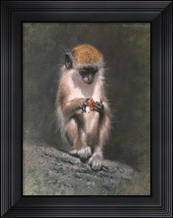 Framed Monkey And Berries Print
