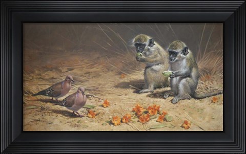 Framed Monks And Dove Print