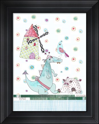 Framed Dragon &amp; Wild Boar Print