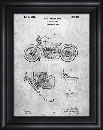 Framed Cycle Support Patent Print