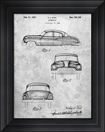 Framed Automobile Patent Print