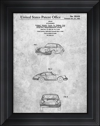 Framed Porsche Patent Print