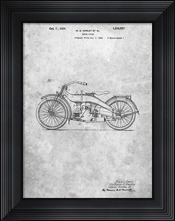 Framed Motor Cycle Patent Print