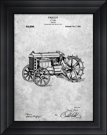Framed Tractor Patent Print