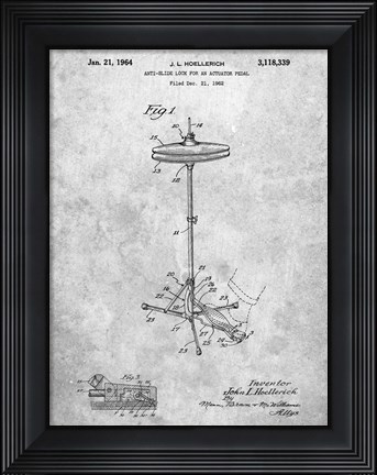 Framed Anti-Slide Lock for an Actuator Pedal Patent Print