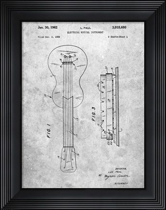 Framed Electrical Musical Instrument Patent Print
