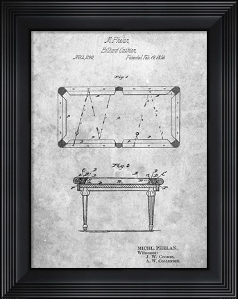 Framed Billiard Cushion Patent Print