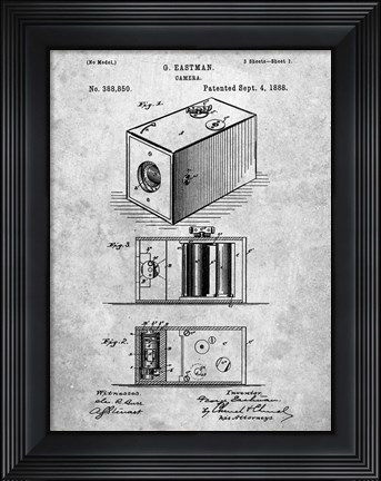 Framed Eastman Camera Patent Print