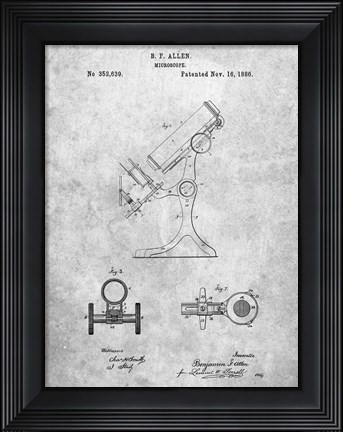 Framed Microscope Patent Print