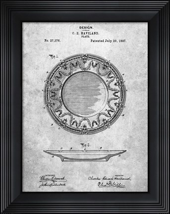 Framed Haviland Plate Patent Print