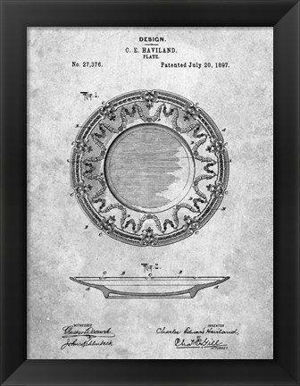Framed Haviland Plate Patent Print