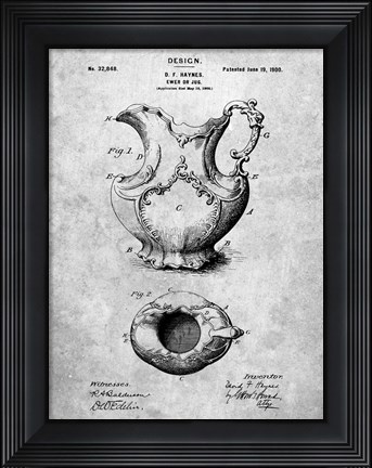Framed Ewer or Jug Patent Print