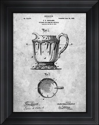 Framed Pitcher or Similar Article Patent Print