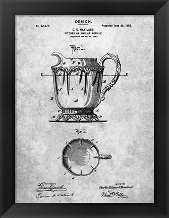Framed Pitcher or Similar Article Patent Print