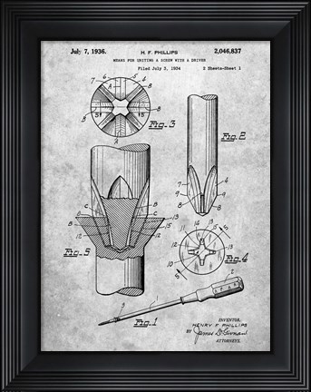 Framed Means for Uniting a Screw with a Driver Patent Print