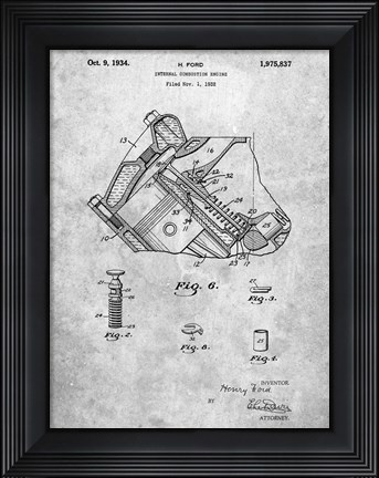 Framed Internal Combustion Engine Patent Print