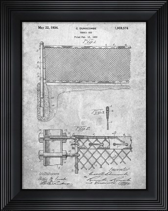 Framed Tennis Net Patent Print