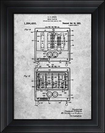 Framed Bread Toaster Patent Print