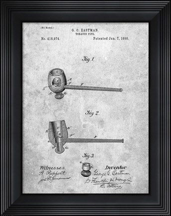 Framed Tobacco Pipe Patent Print