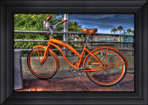 Framed Orange Bike Print