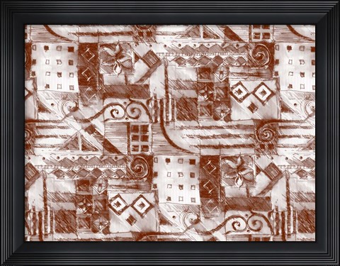 Framed Brown and Cream Print