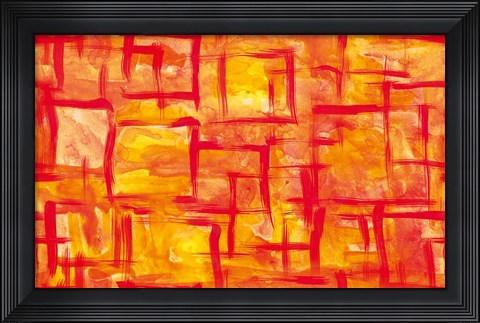 Framed Orange &amp; Yellow Print