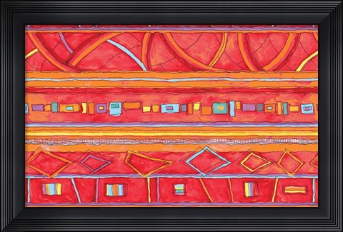 Framed Blue Pattern Print
