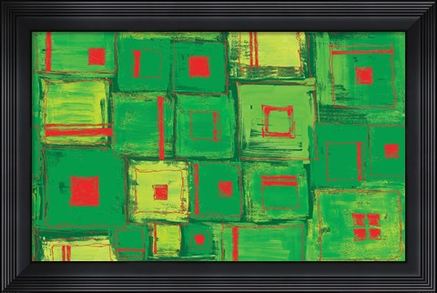 Framed Green and Red Print