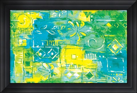 Framed Cool Blue Print