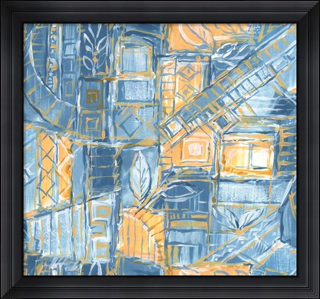 Framed Blue and Orange Print