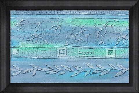 Framed Flowers and Leaves - Blue Print