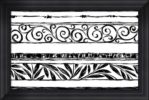 Framed Leaves and Curls Print
