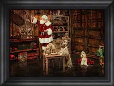 Framed Santas Dogs Print