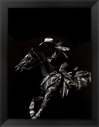 Framed Scratchboard Rodeo I Print