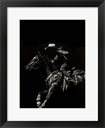 Framed Scratchboard Rodeo I Print