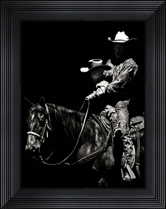 Framed Scratchboard Rodeo II Print