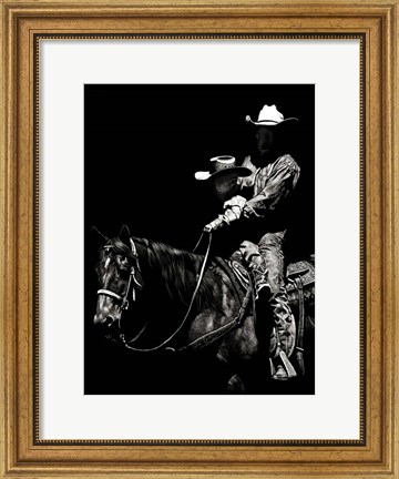 Framed Scratchboard Rodeo II Print