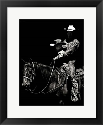 Framed Scratchboard Rodeo II Print