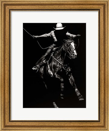 Framed Scratchboard Rodeo III Print