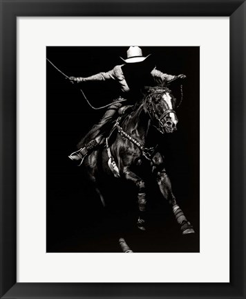 Framed Scratchboard Rodeo III Print