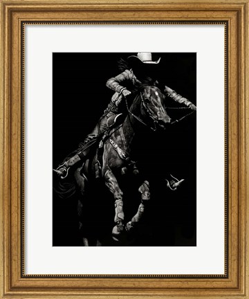 Framed Scratchboard Rodeo IV Print