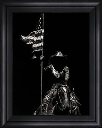 Framed Scratchboard Rodeo VI Print