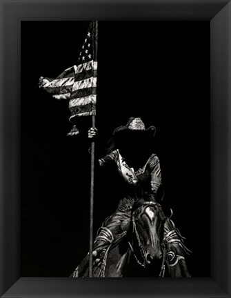 Framed Scratchboard Rodeo VI Print